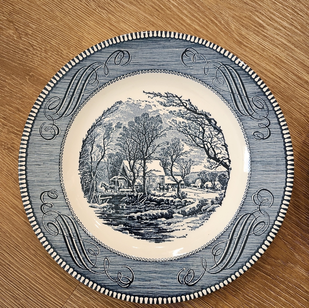 Currier And Ives 10" Dinner Plate The Old Grist Mill